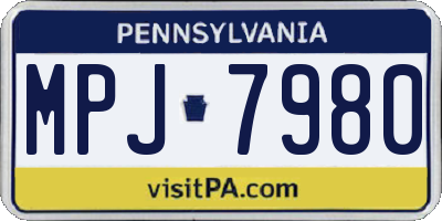 PA license plate MPJ7980