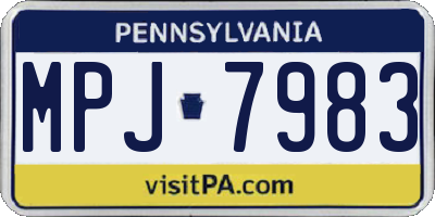 PA license plate MPJ7983