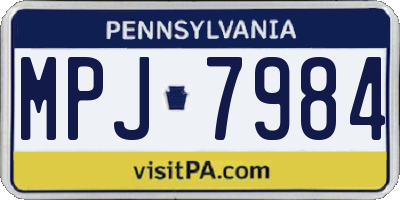 PA license plate MPJ7984