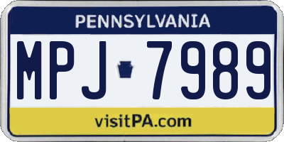 PA license plate MPJ7989