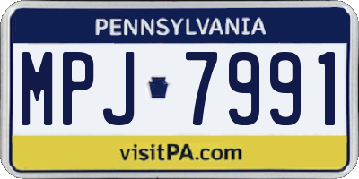 PA license plate MPJ7991