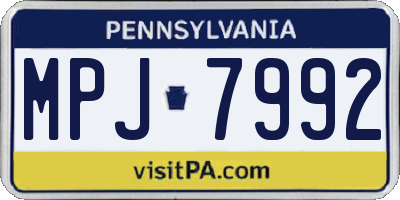 PA license plate MPJ7992