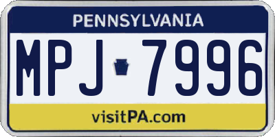 PA license plate MPJ7996