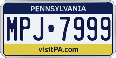 PA license plate MPJ7999