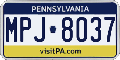 PA license plate MPJ8037