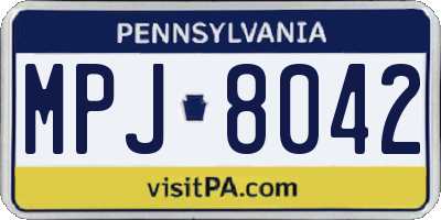 PA license plate MPJ8042