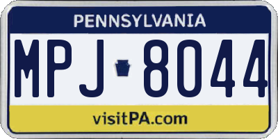 PA license plate MPJ8044