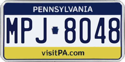 PA license plate MPJ8048