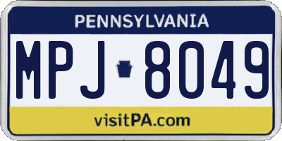 PA license plate MPJ8049