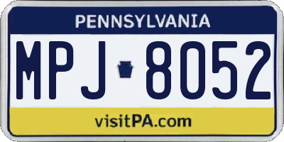 PA license plate MPJ8052