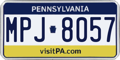 PA license plate MPJ8057