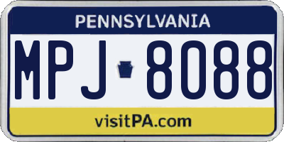 PA license plate MPJ8088