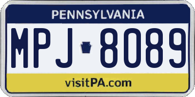PA license plate MPJ8089