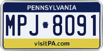 PA license plate MPJ8091