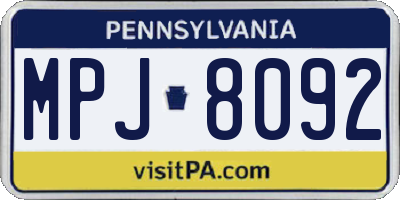 PA license plate MPJ8092