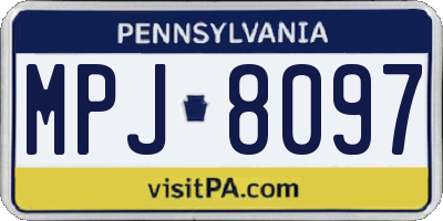 PA license plate MPJ8097