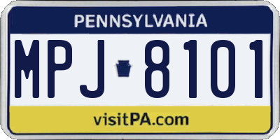 PA license plate MPJ8101