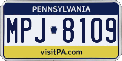PA license plate MPJ8109
