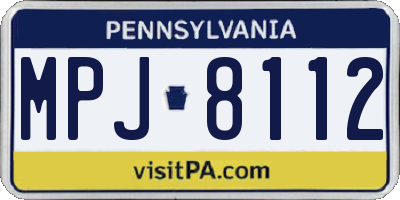 PA license plate MPJ8112