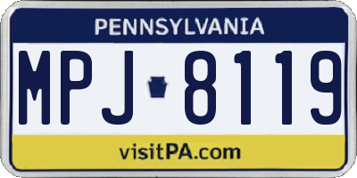 PA license plate MPJ8119