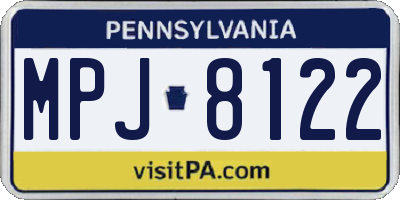 PA license plate MPJ8122