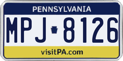 PA license plate MPJ8126
