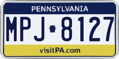 PA license plate MPJ8127