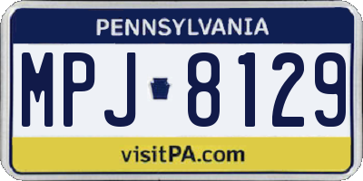 PA license plate MPJ8129
