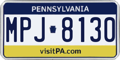 PA license plate MPJ8130