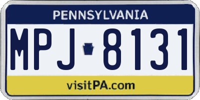 PA license plate MPJ8131