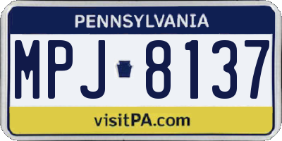 PA license plate MPJ8137