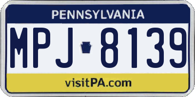 PA license plate MPJ8139