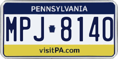 PA license plate MPJ8140