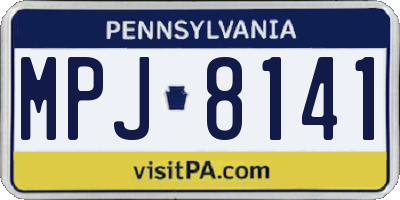PA license plate MPJ8141