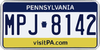 PA license plate MPJ8142