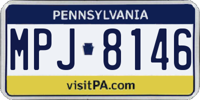 PA license plate MPJ8146