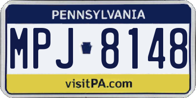 PA license plate MPJ8148