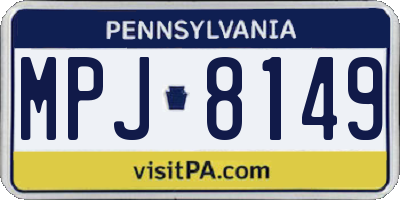 PA license plate MPJ8149