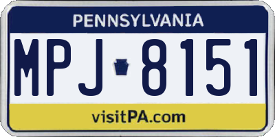 PA license plate MPJ8151