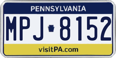 PA license plate MPJ8152
