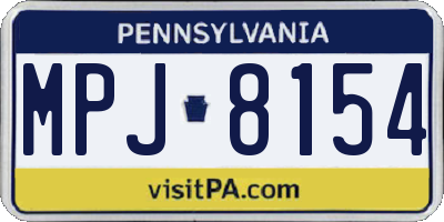 PA license plate MPJ8154