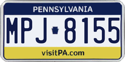 PA license plate MPJ8155