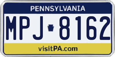 PA license plate MPJ8162
