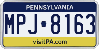 PA license plate MPJ8163