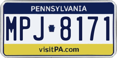 PA license plate MPJ8171