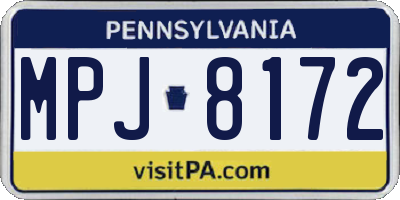 PA license plate MPJ8172