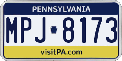PA license plate MPJ8173