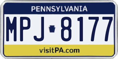 PA license plate MPJ8177