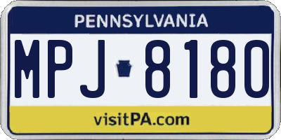 PA license plate MPJ8180