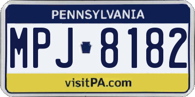 PA license plate MPJ8182